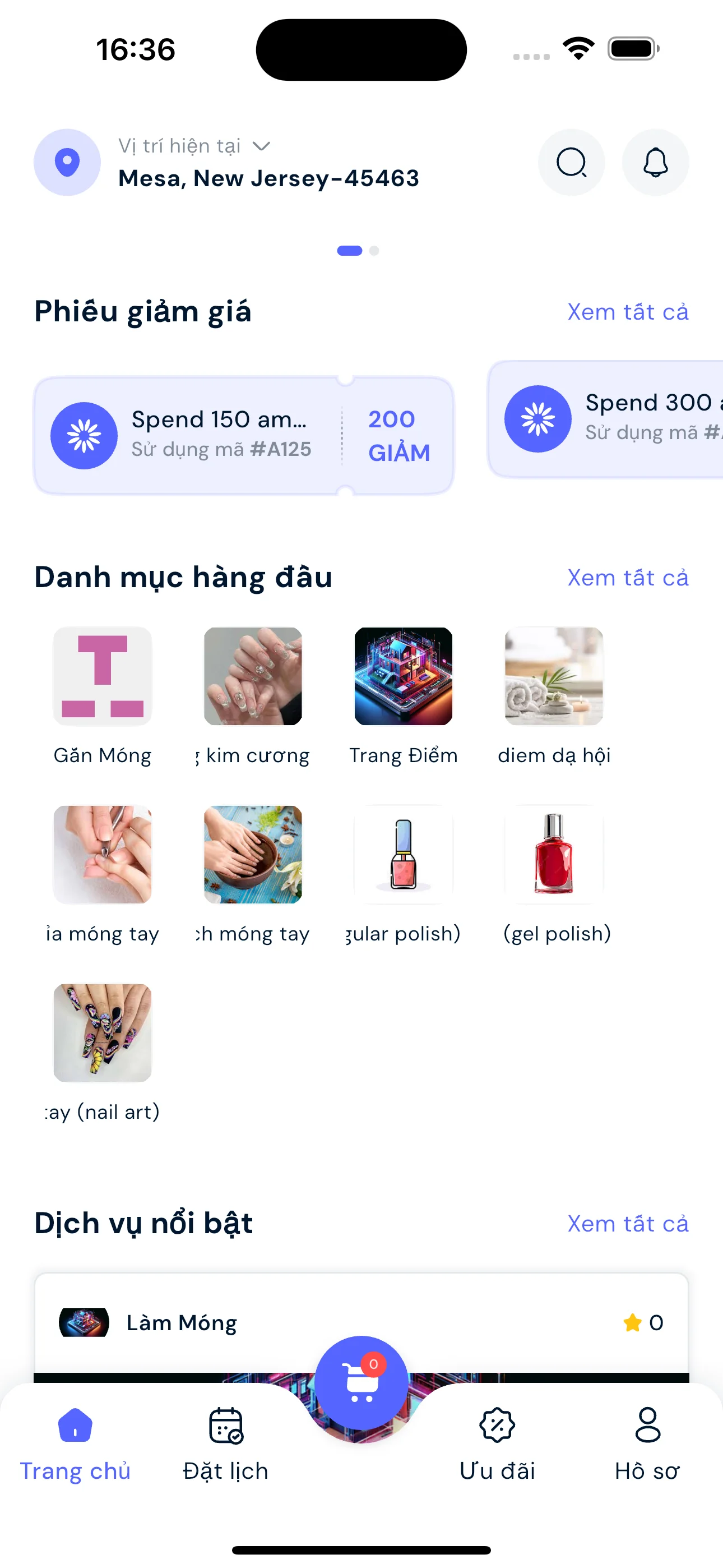 MeoMeo Beauty App Home Screen
